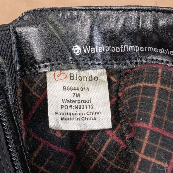 Blondo Women Western Black Leather Waterproof Zip Ankle Boots sz 7 - Picture 7 of 8